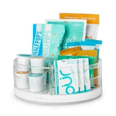Immagine di YouCopia Crazy Susan Giradischi, organizer diviso Lazy con 3 contenitori trasparenti per armadio da cucina e dispensa