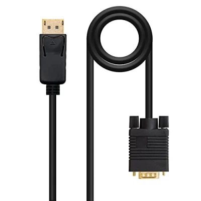Immagine di NANOCABLE 10.15.4401 Cavo convertitore Displayport/VGA, Displayport/maschio VGA/maschio, nero, 1 m