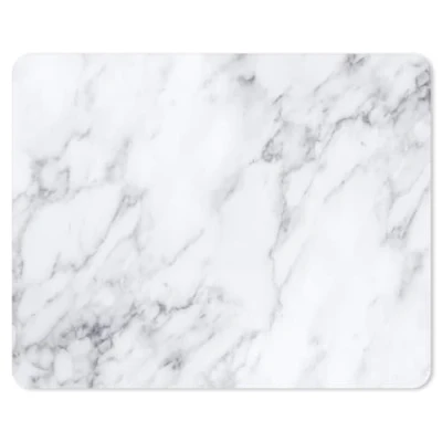 Immagine di Tappetino mouse effetto marmo I 24 x 19 cm pad bianco grigio dimensione standard, antiscivolo semplice moderno pietra granito dv_637