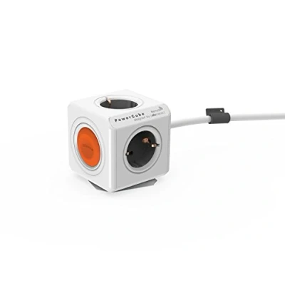 Immagine di Allocacoc PowerCube Extended Remote Spina, Arancione/Bianco