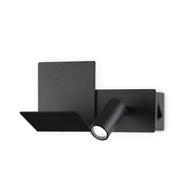 Immagine di Ideal Lux KOMODO 2 Lampada da lettura a LED nera, interruttore integrato, 3000K, non dimmerabile