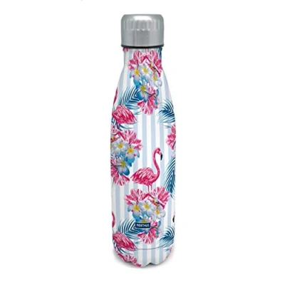 Immagine di Nerthus FIH 512 Thermos a Doppia Parete per Freddo e Caldo. Disegno di fiamminghi, in Acciaio Inossidabile, 500 ml, Senza BPA, Tappo ermetico