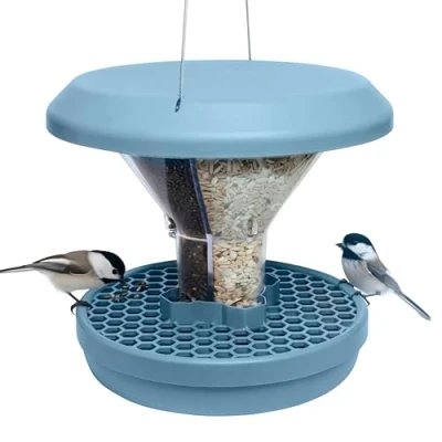 Immagine di SWISSINNO Mangiatoia Per Uccelli &quot;Davos&quot; Smart Birds. Date Da Mangiare Agli No Ai Roditori! Robusta E Affidabile Appendere. Doppie Camere Alimenti. Prodotta In Ue. Azzurro