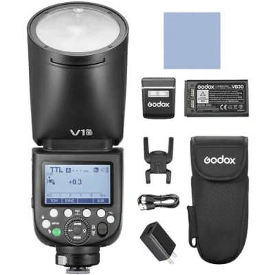 Immagine di GODOX V1 PRO S Speedlight Flash a testa tonda on camera automatico E TTL II Wireless 2.4G Fresnel Zoom compatibile con fotocamera Sony 100V 240V
