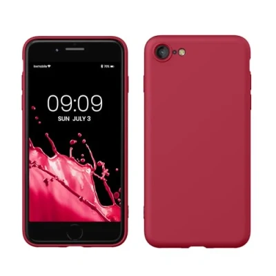 Immagine di kwmobile Custodia Compatibile con Apple iPhone SE (2022) / (2020) 8 7 Cover Back Case per Smartphone in Silicone TPU Protezione Gommata red cherry