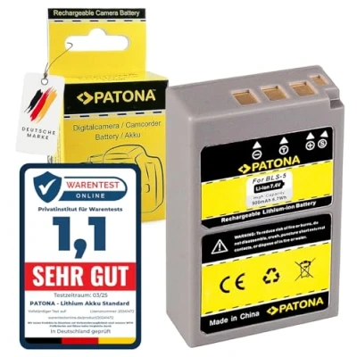 Immagine di PATONA Batteria Ricambio per Olympus BLS 5 50 Batterie Compatibile con BLS5, E 450, OMD M10, Stylus 1, PL5, PL6, PL7, PL8, PL9, PL10