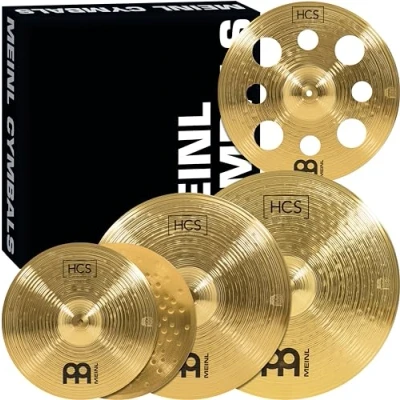 Immagine di Meinl Cymbals HCS Expanded cymbal Set Box Pack with 14 pollici Hihats, 16 Trash Crash, 18 Crash and 20 Ride per Batteria Finitura Tradizionale Ottone, Made in Germany (HCS14161820)
