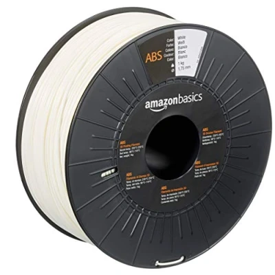 Immagine di Amazon Basics Filamento per stampanti 3D, in ABS, 1.75 mm, bianco, 1 kg bobina