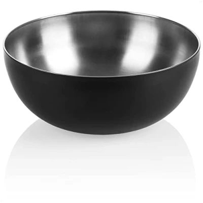 Immagine di COM FOUR® ciotola per mescolare in acciaio inossidabile preparare dolci grande decorativa insalatiera, portafrutta (1 pezzo Ø 24 cm)