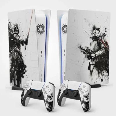 Immagine di adesivo PS 5 TROOPER, per gioco 5, console e controller, edizione digitale standard, skin TROOPER (2 controller)