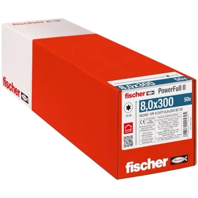 Immagine di Fischer FPF II CHTF 8,0 x 300 BC 50 562967 Vite da legno 8 mm TX Acciaio galvanizzato zinco pz.
