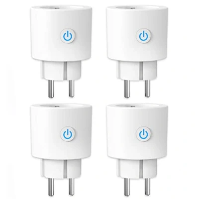 Immagine di Presa Smart WiFi con Monitoraggio Energia, ANTELA Intelligente 16A, 3840W (Type F), Controllo Remoto, Funcione Timer, Compatibile Alexa &amp; Google Assistant, 4Pezzi