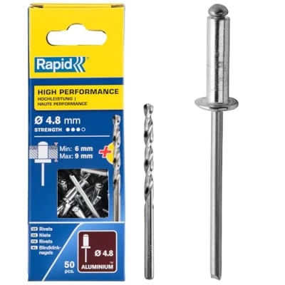 Immagine di Rapid 5000388 Rivetti High Performance, 8x10 mm, Acciaio, ø4.8 mm