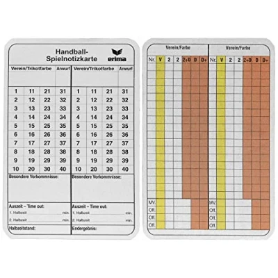 Immagine di Erima 724502 Cartoncini Segnatutto Arbitro Per Pallamano, Nessun genere, Multicolore, 1