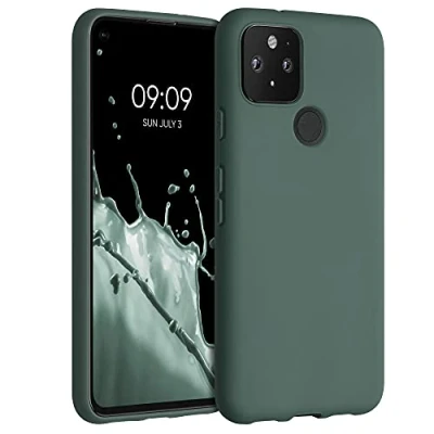 Immagine di kwmobile Custodia Compatibile con Google Pixel 5 Cover Back Case per Smartphone in Silicone TPU Protezione Gommata verde militare