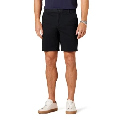Immagine di Amazon Essentials Pantaloncini Chino Elasticizzati e Aderenti da 23 cm Uomo, Nero, 34W