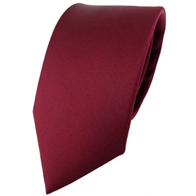 Immagine di TigerTie Moda stretta Cravatta di seta in raso bordò monocromatico Uni 100%