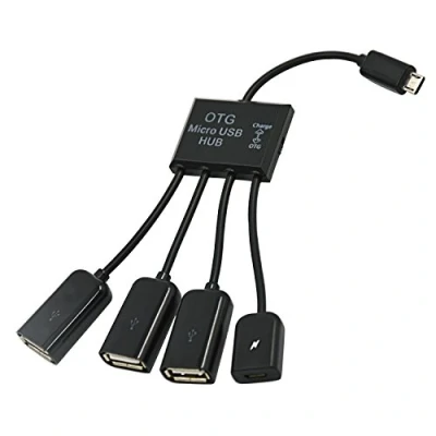 Immagine di Cablecc Cavo adattatore Micro USB Host OTG a 3 porte con alimentazione per cellulari e tablet Galaxy S5 i9600 Note N9000