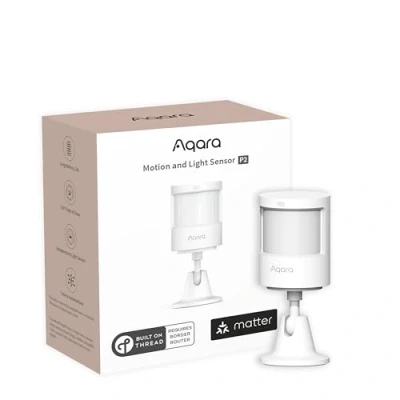 Immagine di Aqara Sensore di Movimento e Luce P2, Matter over Thread, Serve Router Confine Rilevatore con Luce, Automazioni, Supporta Apple Home, Google Alexa SmartThings