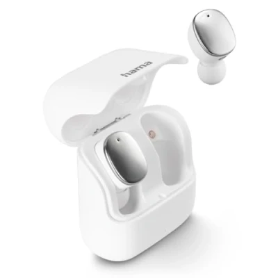 Immagine di Hama Cuffie In Ear Bluetooth Stereo Bianco Indicatore di carica della batteria, headset con microfono, Custodia ricarica, regolazione del volume, controllo