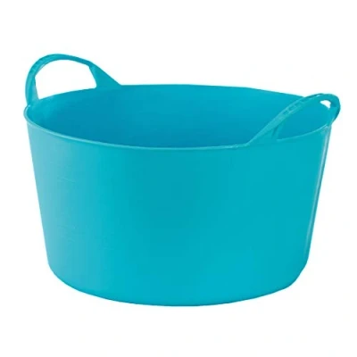 Immagine di RED HOG Flexi, contenitore per casa, giardino, edifici, super resistente, multiuso, con manici, capacità: 120 kg, 35 x 23 30 cm (14 l, turchese)