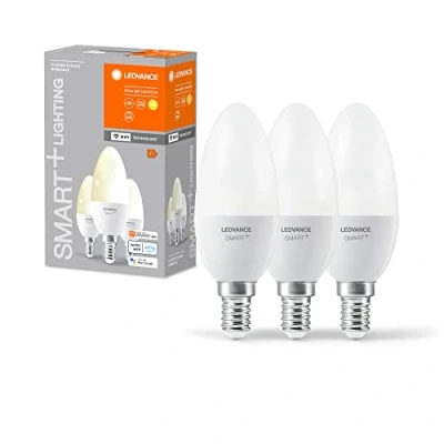 Immagine di LEDVANCE Lampada LED intelligente con tecnologia WiFi, E14 base ottica opaca ,Bianco caldo (2700K), 470 Lumen, sostituzione delle lampade 40W, dimmerabile intelligente, 3 Confezione