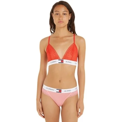 Immagine di Tommy Jeans Reggiseno a Triangolo Donna Unlined Elasticizzato, Rosso (Hot Heat), M