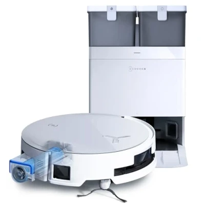 Immagine di ECOVACS DEEBOT X8 OMNI Robot Aspirapolvere Lavapavimenti con Stazione Auto Pulente, 18000Pa, Spazzola OZMO ROLLER Lavaggio Mocio Istantaneo Acqua Calda a 75℃, Asciugatura Aria Calda, Bianco