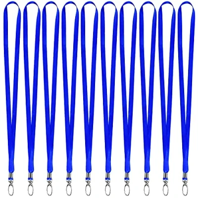 Immagine di 20 pezzi Cordino Porta Badge da Collo, Laccio Lanyard Neck Strap Cordini Collo con Gancio Girevole per Impiegati Studente Carte di Identità, Chiavi, USB (Blu)