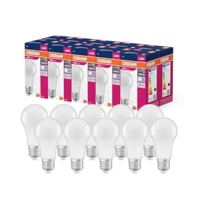 Immagine di OSRAM Valore a stella LED Classic A75 per socket E27, forma di pera, ven, 1055 lumen, bianco freddo, 4000k, sostituzione lampadine convenzionali da 75 W, non dimmerabile, pacchetto 10