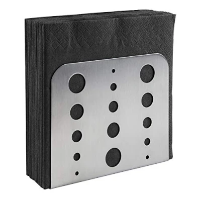 Immagine di APS portatovaglioli, distributore di tovaglioli in Acciaio Inossidabile 18/0, portatovaglioli con Lato Inferiore Protettivo per a 1/4 Piega, Lucido Opaco, 4,5 x 15 cm, Altezza 12,5 cm