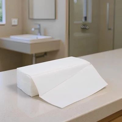 Immagine di PAPERBLU Asciugamani pieghevoli in cellulosa, 2 veli, piegatura a V o Z, colore: Bianco