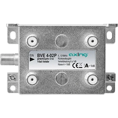 Immagine di Axing BVE 4 02P Distributore BK a vie per TV via cavo, multimedia digitale, 5 1218 MHz, connettore F in metallo