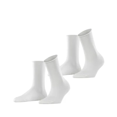 Immagine di ESPRIT Basic Pure 2 Pack W SO cotone tinta unita confezione di paia, Calzini Donna, Bianco (White 2000), 35 38