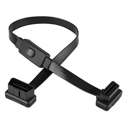 Immagine di Qiilu 16 pin maschio a femmina OBD2 prolunga cavo adattatore con interruttore ON/OFF