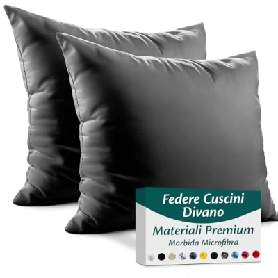 Immagine di Flowen Federe Cuscini Divano e Letto 65x65 Set da 2 Copricuscini in Microfibra Fodere Lavabili Resistenti 65 x cm Tessuto 100% Poliestere Traspirante Anallergico Antiacaro Ideali per Arredo Casa