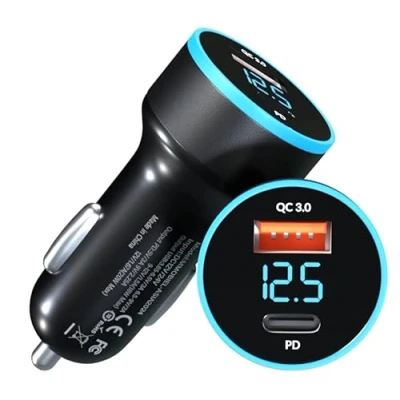 Immagine di MMOBIEL Caricatore Auto Caricabatterie doppia USB Adattatore Compatibile con iPhone 16/15 / 14/13 12/11 iPad/Samsung Galaxy S24 S23 S22 S21 e altro C/USB A 48W