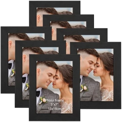 Immagine di PETAFLOP Cornici 13x18 Nero, Set di per Tavolo da Parete Orizzontalmente o Verticalmente, Confezione 7