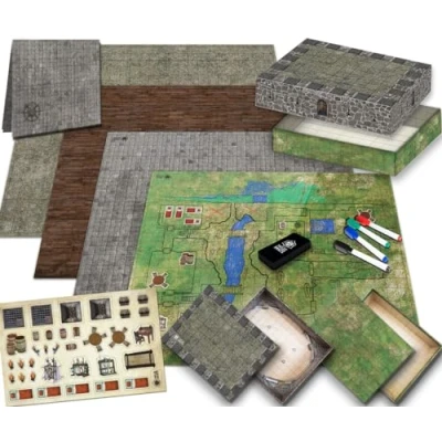 Immagine di Ultimate Battle Grid Game Board Dry Erase Square RPG Miniatures Mat Tavolo Gioco di ruolo Mappa dei dadi Portatile Riutilizzabile Dragons Gaming Dungeon