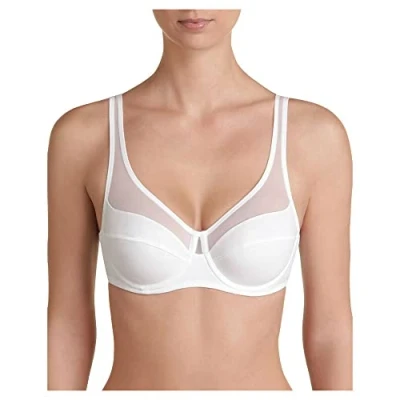 Immagine di DIM Donna Reggiseno classico generoso x1 Sostegno perfetto per seni generosi Microfibra elasticizzata Retro a U e Spalline larghe Look Moderno Comfort, Bianco, 85F