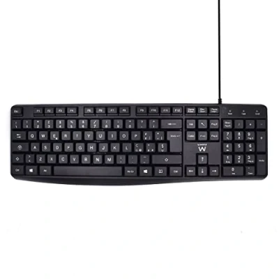 Immagine di Ewent Tastiera cablata USB con digitazione silenziosa, Layout QWERTY Italiano per PC, Notebook, sistemi Windows e OS, cavo 1.5m, nera
