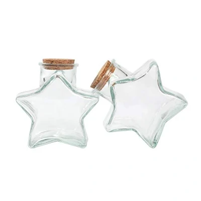 Immagine di Magic Season Bottiglie in Vetro Decorative con Tappi di Sughero (296 ml a Forma Stella Cinque Punte / 2 Pezzi)
