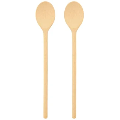 Immagine di teemando® 2 cucchiai grandi e stabili in legno, 40 cm, ovali per cucinare cuocere, garantiti indistruttibili con un uso normale