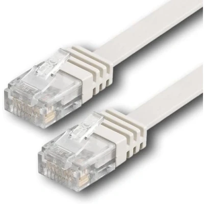 Immagine di 1aTTack.de 20m Cat6 piatto cavo di rete bianco 1 pezzo 1000 Mbit/s Gigabit LAN Flat Slim cavi Patch installazione
