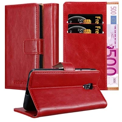 Immagine di Cadorabo Custodia Libro per LG X SCREEN in ROSSO VINACCIA con Vani di Carte, Funzione Stand e Chiusura Magnetica Portafoglio Cover Case Wallet Book Etui Protezione
