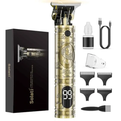 Immagine di Tagliacapelli Uomo, LED Rasoio Elettrico Barba Macchinetta per Capelli Portatile Uomo Professionale Trimmer Regolabarba Regola Con 3 Pettini