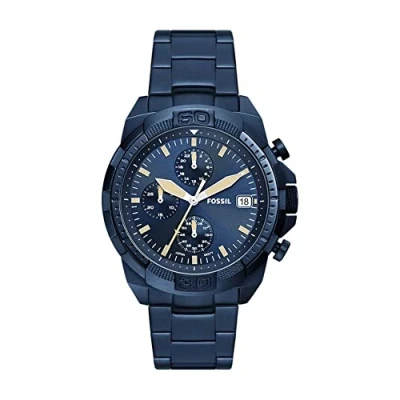 Immagine di Fossil Orologio Bronson da uomo, movimento cronografo, cassa in acciaio inossidabile Blu 44 mm con bracciale inossidabile, FS5916,