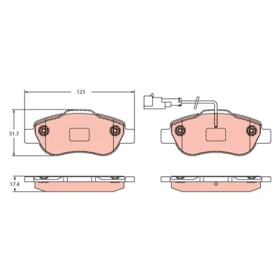 Immagine di TRW GDB2415 Kit pastiglie freno Con contatto segnalazione usura FORD: KA Hatchback