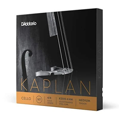 Immagine di D&#039;Addario KS510 4/4M Kaplan Muta di corde per violoncello 4/4, con anima in acciaio, tensione: Medium, Rosso