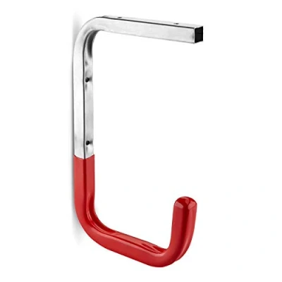 Immagine di 10 x OrgaTech Ganci da Muro 160 115 mm Rosso Capacità di Carico fino a 30 Kg con Gommino Reggimensola Supporto per Attrezzi Gancio Montaggio Multiuso